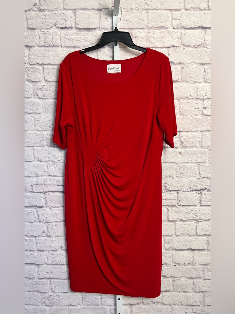 NorthStyle Faux Wrap Dress with Short Sleeves size XL